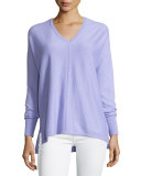Allessandra V-Neck High-Low Cashmere Tunic 