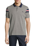 Bomber-Stripe Piqué Polo Shirt