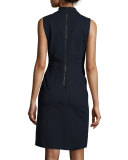 Jae Sleeveless Faux-Wrap Dress, Navy