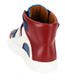 Herick Leather High-Top Sneaker, American Flag