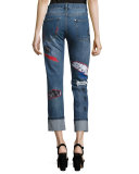 Hanna Distressed Patchwork Cuffed Jeans