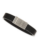 Men's Bedeg Linear Stripe Leather Bracelet