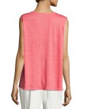 Linen Knit Tunic, Coral  