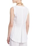 Malina Sleeveless Pleated-Back Blouse 