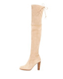 Highland Suede Over-the-Knee Boot, Buff