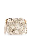17 Tea Rose Leather Saddle Bag, Chalk