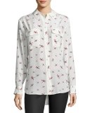 Dragonfly Signature Silk Shirt, White