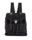 PS1 Nylon Backpack w/Leather Trim, Black