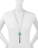 Kathryn Howlite Chain Tassel Pendant Necklace