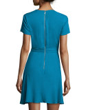 Adrianna Short-Sleeve Mock-Wrap Dress