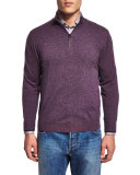 Half-Zip Cotton Pullover Sweater, Purple