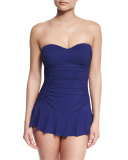 Tutti Frutti Bandeau One-Piece Swimdress, Blue Ink