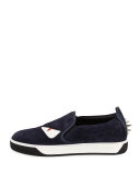 Monster Slip-On Skate Sneaker, Blue