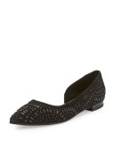Perri Crystal Half-d'Orsay Flat, Black