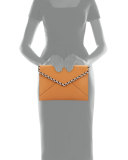 Chase Leo Leather Envelope Clutch Bag, Neutral/Multi