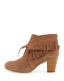 Bettie Suede Fringe Bootie, Mushroom