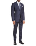 O'Connor Base Windowpane Two-Piece Suit, Navy/Gray