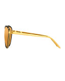 Rounded Cat-Eye Two-Tone Sunglasses, Yellow Gold/Black