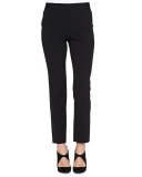 Elastic-Waist Slim Pants, Black