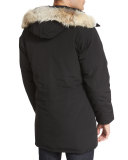 Langford Parka with Fur-Trimmed Hood, Black