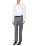 Parker Flat-Front Super 150's Trousers, Grey