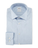 Modern-Fit Striped Dress Shirt, Ice Blue