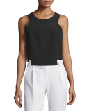 Round-Neck Seamed Shell, Black