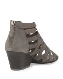 Oodle Caged Leather Sandal, Graphite