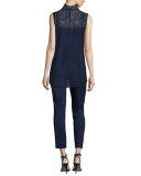 V-Neck Camisole Top, Galaxy Blue