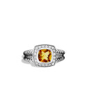 Petite Albion Ring with Citrine and Diamonds