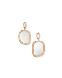 Mother-of-Pearl 18K Rose Gold Diamond-Edge Earrings