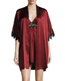 Lace-Trim Silk Chemise, Bordeaux