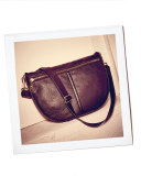 Scott Leather Half-Moon Shoulder Bag, Black