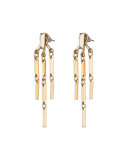 Peaked 14K Gold Link Fringe Earrings