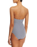 Striped Bandeau One-Piece Swimsuit