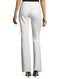 Flat-Front Flared Pants, Ivory