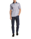 Bubble-Print Polo Shirt, Blue