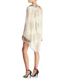 Getty Beaded Paisley Silk Shift Dress, Antique