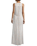 Simona Geometric-Print Maxi Dress, Geo Print/Multi