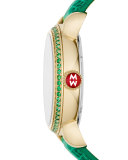 Seaside Topaz Fish Dial Watch with Diamonds, Emerald