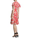 Lincoln Floral Wrap Dress, Red