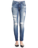 The Ankle Skinny-Fit Destroyed Jeans