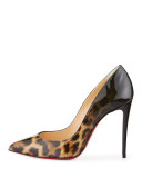 Pigalle Follies Degrade 100mm Red Sole Pump, Leopard/Black