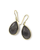 18k Rock Candy Single Teardrop Earrings in Black Shell