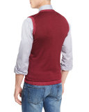 Washed Cashmere Sweater Vest, Red