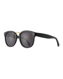 Sardinia Monochromatic Square Sunglasses, Black
