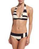 balboa island striped halter swim top