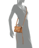 Darren Mini Leather Messenger Bag, Beige