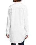 Grayson High-Low Button-Down Shirt, White