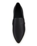 Pierce Perforated Leather Skate Sneaker, Black
